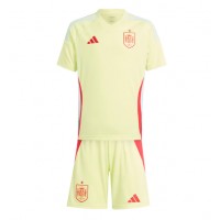 Echipament fotbal Spania Tricou Deplasare European 2024 pentru copii maneca scurta (+ Pantaloni scurti)